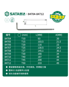 世达工具特长球头花形扳手T27/84708